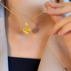 Shien gold rose necklace 520 new full gold pendant 18k color gold clavicle chain for girlfriend romantic rose necklace