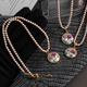 Chuxiao oil painting style pearl necklace for women new Chinese style national style flower literary retro 2024 new niche design clavicle chain oil painting pearl necklace about 47+6cm long