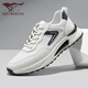Zapatos para hombres de siete lobos para zapatos casuales de cuero de verano para zapatillas de alto rango de suela gruesa para hombres zapatos blancos de moda y versátiles de viaje blanco/azul 1049 39