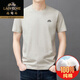 Camiseta clásica de algodón de algodón de algodón de algodón de algodón de alta algodón para hombres Top de cuello redondo para hombres Nuevas camisetas de algodón de algodón informal delgada Lyc-ES9929 Brown 2xl 120 [141-160Jin [Jin iguala 0.5 kg]]