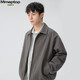 
MMOPTOP American pure cotton retro lapel work jacket spring and autumn men's versatile functional jacket MJK03 dark gray XL