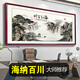 Mu Zi Xixing Fuchun Mountain Living Calligraphie and Painting Office suspendu paysage peinture de salon chinois décoration peinture chinoise PEINTURE SOFA SOFA MUR MURAL CT-3880-SEA ENVIRONS ET ALL RIVERS VERRE ORGANIQUE + Cadre en bois massif (produit fini) Longueur 168 * High 60 cm