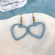 
Buckle Blue Earrings Literary Fresh Haze Blue Flowers Geometric Versatile Earrings Earrings Sweet Jewelry Women 2# 14082C