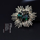 Dyn Retro Temperament Kristall Brosche High-End-Frauen exquisit luxury 2023 Neues trendy großer Flash Diamond Corsage Mantel Schnalle Dunkelgrün XZ1047 Standard Geschenkbox