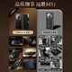 Qiali [Lens all-inclusive | Magnetic viewing window] suitable for Huawei matex6 mobile phone case flip cover collector's version X6 protective case anti-fall smart leather ultra-thin business style leather case Lens all-inclusive | Alloy rotating bracket [Golden black]