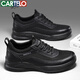 CARTELO men's shoes summer breathable business sports casual shoes leather shoes non-slip mesh shoes men 5315 black 42