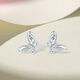 Saturday Fortune PT950 platinum earrings for women butterfly crushed ice platinum earrings B0914842 one pair about 2.2g gift