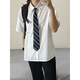 
Zhaixing Youth Japanese College Style Shirt Men's Short Sleeve Summer Thin DK Uniform Students' Variety Casual Tie White Shirt Long Sleeve White Shirt + Trousers XL