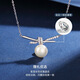 Qianlou 9-10mm Freshwater Pearl Pendant Necklace 925 Sterling Silver Light Luxurious Zircon Necklace Small Fresh Clavicle Chain