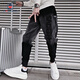 AEMAPE casual pants for men, handsome loose 2025 new summer gradient pants trendy versatile harem pants black M