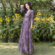 Silk Cypress House [gleiches Modell in Promi] V-Ausschnitt-Kleid 2025 Frühlings- und Sommer-Temperament gedruckter A-Line-Rock