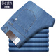 Baisi Shield Jeans Jeans's Men's 2025 весна и лето Новая свободная высокая талия с прямой эластичной эластичной высококачественной брючной брюки BSD-11105 светло-голубые 32 2 фута 5 по талии кружок