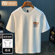 Modal short-sleeved T-shirt for men 2025 summer thin fashion printed T-shirt Xinjiang cotton round neck half-sleeved men's top t white 2 [ZJ1047 fit version] M suitable for 90-108Jin [Jin equals 0.5 kg]