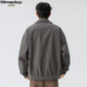 
MMOPTOP American pure cotton retro lapel work jacket spring and autumn men's versatile functional jacket MJK03 dark gray XL