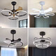 XMSJ Nordic Fan Light 2024 Neues stillen Hauptschlafzimmer-Restaurant Deckenleuchter Licht Haushalt integrierte Kronleuchter modern
