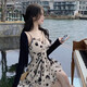 糜鸿（MIEHONE）碎花小个子甜美显瘦辣妹性感吊带连衣裙女装御姐气质两件套装夜店 吊带裙版 S 85-95斤