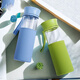 Verrouillage de verrouillage de l'eau tasse créatives hommes et femmes transparents en verre transparent étudiant résistant à la chaleur filtrant portable the tasse llg673 llg679 Blue with packaging poignée 500 ml