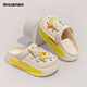 Pig Dad Children's Slippers Girls 'Hole Shoes Summer Home Interior Non-Slip Medium et Grands Children's Boys portent des pantoufles à l'extérieur de 36