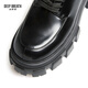 Deep Atem Tief Atem Frauenschuhe Kowide dicker alleiner Top -Gurt Gentleman Single Schuhe Frauen AX13066 Schwarz 36