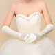 Suican Satin Stretch Sexy Ding Comic Exhibition Retro Dress Wedding Photos Hepburn Etiquette Live Performance Long Gloves 54cm White Extended Gloves [1 Double Pack]