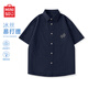 MINISO shirt men's summer ice silk thin cool and breathable men's trendy retro workwear short-sleeved shirt Navy XL MINISO shirt men's summer ice silk thin cool and breathable men's trendy retro workwear short-sleeved shirt Navy XL