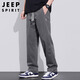JEEP SPIRIT吉普纯棉休闲裤男春夏季宽松直筒裤子男士工装阔腿裤 灰色 XL
