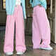 Pantalones de primavera de Ove Girls 2025 Nuevos pantalones a cuadros de la pierna ancha para niños Pantalones deportivos a prueba de mosquitos medianos y otoñales