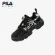 FILA斐乐童鞋儿童跑步鞋2024冬季男女中大童复古猫爪运动鞋 黑/银器灰-BS 内长24.5cm 39 内长24.5cm