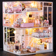 Jugar a la casa TOMA COCENIENCIA Tienda de la niña para niños Princesa Regalo de cumpleaños Mini Mini Simulación Simulación Villa Baby Time + Light + Hool Glue + Cover