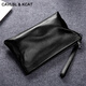 CAVLSLKCAT MEMS Sac à main Geothe Super Cuir Grochet grande capacité Zipper Hand Grab Enveloppe Sac Couche de tête de vache d'anniversaire Valentin de la Saint-Valentin Black Large taille 30 * 20 * 3CM