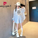 Pierre Cardin (Pierre Cardin) Girls Summer Sun Protection Veste Ice Suit Silk Big Children's Big Children Summer Shorts à la mode