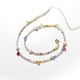 Li Shenxin natural colored tourmaline tanzanite original American 14k gold-injected niche beaded choker necklace thin choker customized adjustable necklace (the whole store is non-refundable)