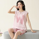 Fuxinkang couple pajamas pure cotton shorts for summer men and women sweet and cute cartoon large size can be worn outside home clothing suit AM-739 XL - men [height 170-175-weight 120-140]