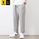 Playboy (Playboy) Herren -Clipper Hosen 2025 Neue Frühlings- und Herbst -Arbeitskleidung gerade lose Hammer in der Pure Cotton Casual Hosen Herren trendig und vielseitig 9904 Dunkelgrau [reiner Baumwoll -Hochqualität] L.