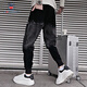 AEMAPE casual pants for men, handsome loose 2025 new summer gradient pants trendy versatile harem pants black M