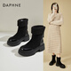 Daphne grueso Sole Plus Boots Martin de terciopelo para mujeres 2025 Nuevos zapatos de algodón calientes de invierno botas de nieve noreste botas cortas de moda para mujeres negras 38
