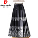 皮尔卡丹（pierre cardin）新中式国风马面裙女春春秋2025一片式长裙汉服遮胯百褶半身裙针织 9893黑色 均码