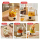 LOCK&LOCK all-glass health kettle electric kettle split boiling teapot small flower teapot constant temperature heating insulation mini teapot 1L stewing style - including tea leakage 1L