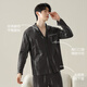 Hengyuanxiang Pajamas Мужская хлопковая лацка для домашней одежды лето 100 хлопковые брюки с длинным рукавом кардиганская одежда zj-011-16886 L 170 ()