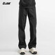 CLOR trendy work pants men's summer casual thin pants high street loose sports straight pants CL50 black L