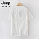 Jeep Spirit American High-High-High Gray Summer New Borded Cotton Linen Stand Collar Camiseta Camiseta de manga corta para hombres Manga de hilo delgada en forma municipal M [Peso recomendado 100-120 Jin [Jin es igual a 0.5 kg]]