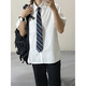 
Zhaixing Youth Japanese College Style Shirt Men's Short Sleeve Summer Thin DK Uniform Students' Variety Casual Tie White Shirt Long Sleeve White Shirt + Trousers XL