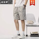 JEEP SPIRIT casual shorts men summer 2025 new trendy loose straight cotton khaki five-point pants men 9224 khaki M Recommended [90-110]