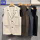 Chaleco de chaleco de chaleco de chaleco de romon chaqueta de chaleco para hombres insenty versátil versátil chaqueta de trabajo casual negro 3xl