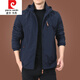
Pierre cardin outdoor men's jacket autumn and winter 2024 new middle-aged men's autumn tops plus velvet jacket men's spring and autumn thick 9898 black style plus velvet M