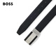 Hugo Boss BOSS New Year's Gift Men's Textured Finished Leather Reversible Belt 001-Black EU ONESI