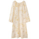 Shuo Gu Jin (SHUO GU JIN) new sweet long-sleeved nightgown for women, cute pajamas for women, spring and autumn, home clothes dress with chest pad ins style AM-13063 [with chest pad] (80-100Jin [Jin equals 0.5 kg]) M
