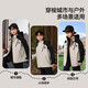 
ASK JUNIOR Waterproof Boys and Girls Jacket 2025 Autumn Contrast Color Hooded Outdoor Leisure Sports Children's Jacket Beige 150