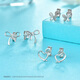Gold Supreme PT950 Platinum Earrings Sparkling Bow Women's Versatile Platinum Earrings Birthday Gift Price 1.31g