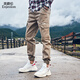 ENCHEOLON Fashion Marque plus Velvet épaissis Pantalons de travail Men d'automne et de style hivernal pantalon lâche pantalon hiver